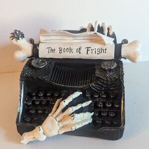 'Book of Fright' Wednesday Addams Haunted Skeleton Typewriter Halloween Gothic